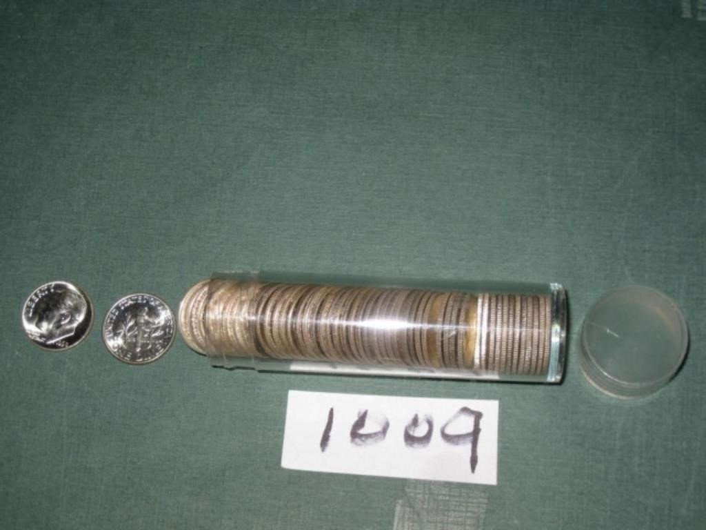 1Roll (50) 1958 Roosevelt Dimes BU…One of the les.
