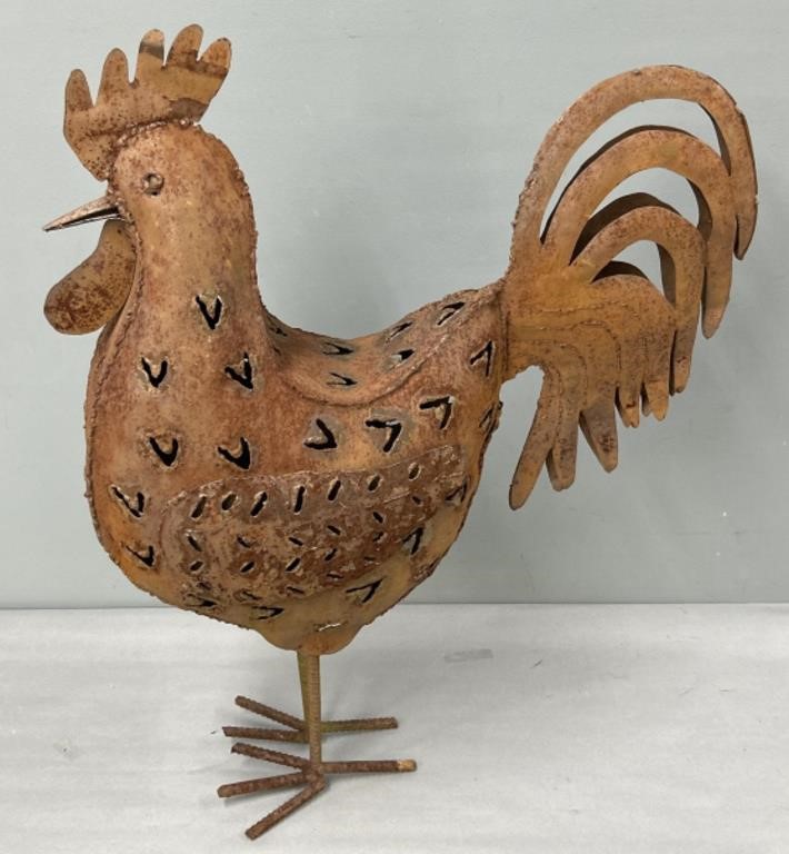 Iron Rooster Yard Garden Ornament