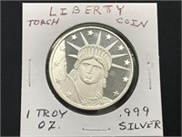 Liberty Torch Silver Round