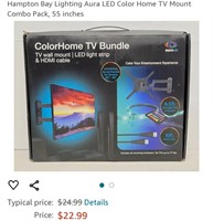 Lighting Aura LED Color Home TV Mount Combo Pack