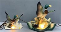 2 Art Pottery Duck TV Lamps MCM