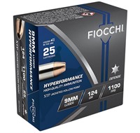 Fiocchi 9XTPC25 Hyperformance Defense 9mm Luger 12