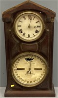 Wood Ithaca Clock Co. Calendar Clock