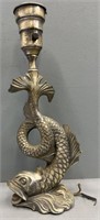 Art Deco Sea Serpent Nickel Plated Lamp