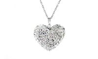 925 Sterling Swarovski Crystals Heart Necklace