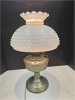 Aladdin Lamp with Hobnail Glass Shade
