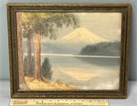 Mountain Landscape Watercolor on Paper