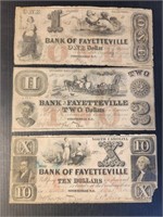 Bank of Fayetteville NC 1800s US Currency