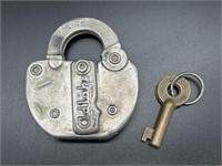 Antique Adlake Railroad Switch Lock and Key