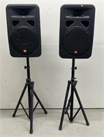 JBL EON1500 2-Way PA Speakers & Stands
