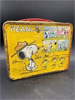1965 Vintage Peanuts Metal Lunch box By Thermos