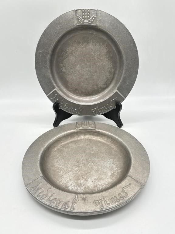 RARE VTG MEDIEVAL TIMES OFFICIAL PEWTER PLATES