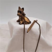 Antique Brass Scottie Dog on Mechanical Pencil