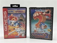 Vintage Sega Genesis Pair of Sonic Games
