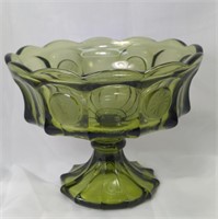 Mid Century Heavy Fostoria Olive Green Frosted