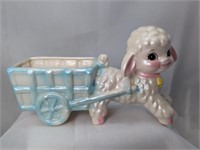 Vintage National Potteries Co. Lamb Pulling Cart