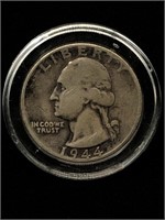 1944 25C Washington Silver Quarter Coin