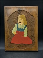 Vintage Handcrafted Wooden Dutch Girl Wall Decor