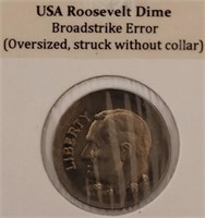 U.S. Error Coin - Rosevelt Dime Broadstroke Error