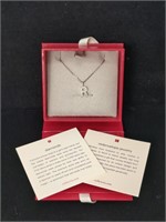 Red Envelope Sterling Silver Diamond initial “R"