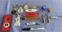 GROUPING OF ASSORTED ADVERTISING KEY CHAINS,