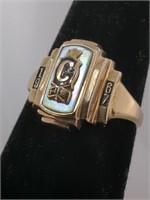 1967 10Kt Gold "C" High School Class Ring, Size