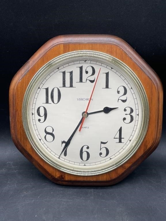 Vintage Verichron Wooden Wall Clock