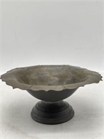 Antique Pewter Candy Dish 8x3.5"