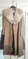 Zinman Furs size 12 leather and fur coat