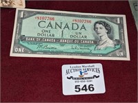 1954 Canadian $1 Bank note