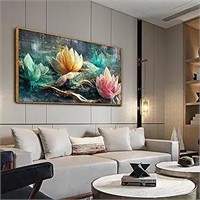 Lotus Flower Wall Art for Bedroom, Nature Floral C