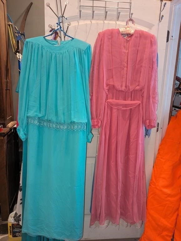 Two vintage evening gowns
