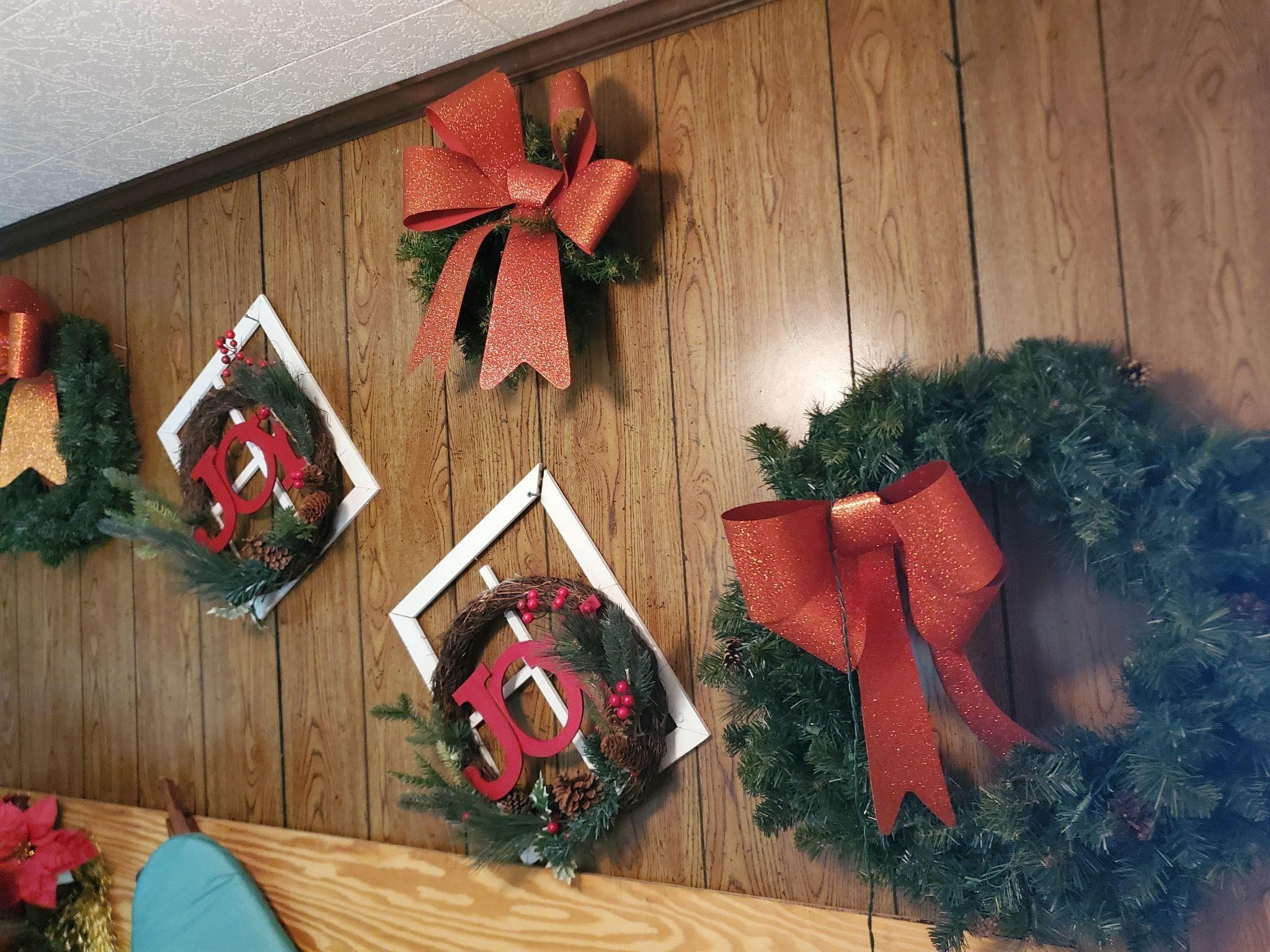 Wreaths Christmas decor on wall