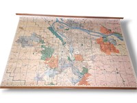 1991 Laminated Portland Map Pittmon