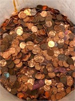 7,500+ ($75) 1960s-1974 pennies- some uncirulated