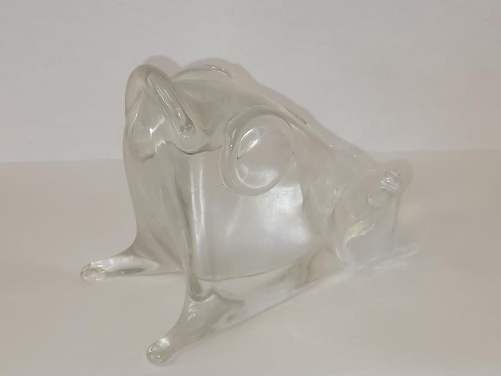 MURANO GLASS FROG 6" X 5.25" X 4.25" SMALL CHIP