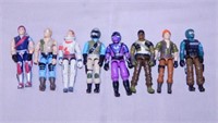 Eight 1980's Hasbro GI Joe action figures: