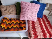 Handmade afghans and pillows