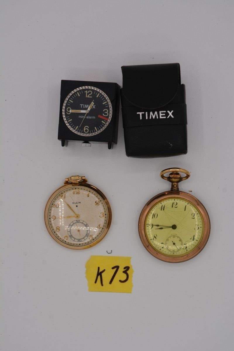 73K: (2) pocket watches, timex watch