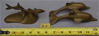 27P: (2) small brass dolphins, made in India