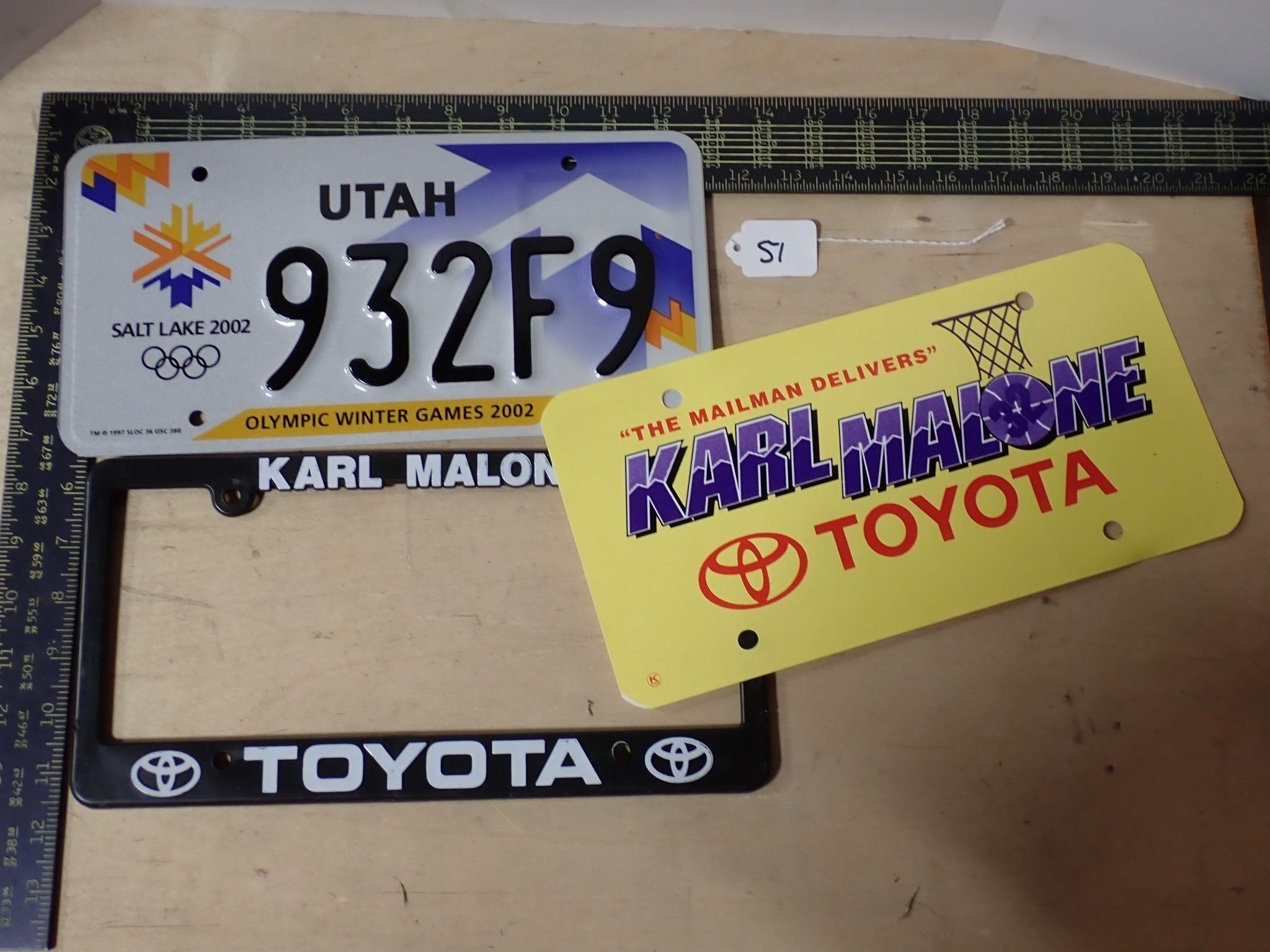 Winter Olympics  Karl Malone Toyota licensee plate
