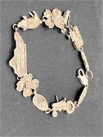 Sterling silver North Carolina bracelet
