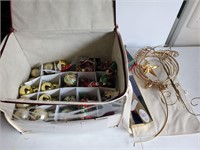 Vintage Christmas ornaments in carrier