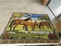 Cloth  large horse wall hanging picture 72” wide
