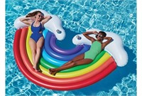 HUGE 2 Person Rainbow Float wHeadrest & CupHolders
