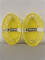 Lot of 2 TrueLiving 2ct Burger Baskets Yellow