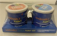 2pc Washable Chalk Paint Set w/ Brush Orange/Blue