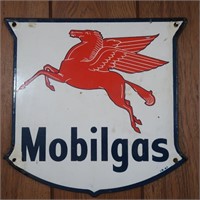Vintage Mobil Gas Tin Sign 12x12"
