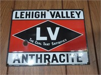 Vintage Lehigh Valley Anthracite Tin Sign 12x9"