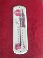 Small metal Coca-Cola thermometer